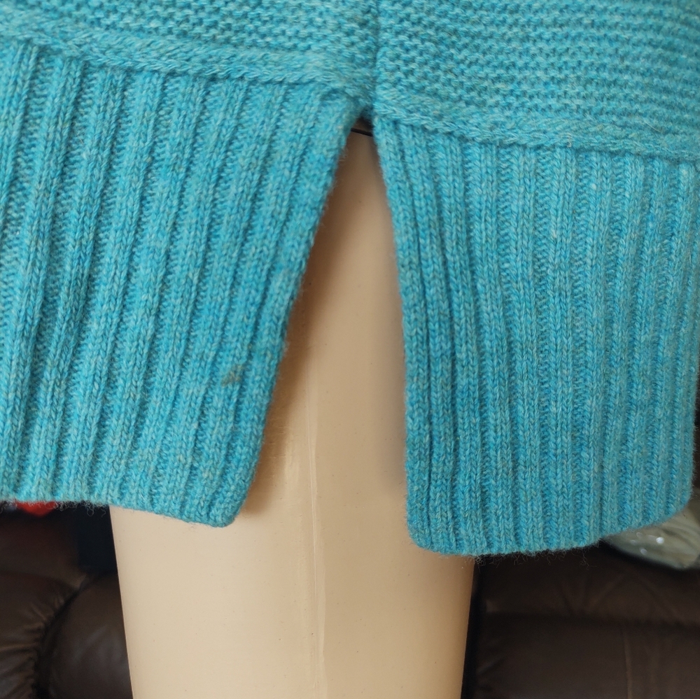 J.Jill sweater Extra Large XL wool blend Blue knit chunky pull over long sleeve - Picture 4 of 11